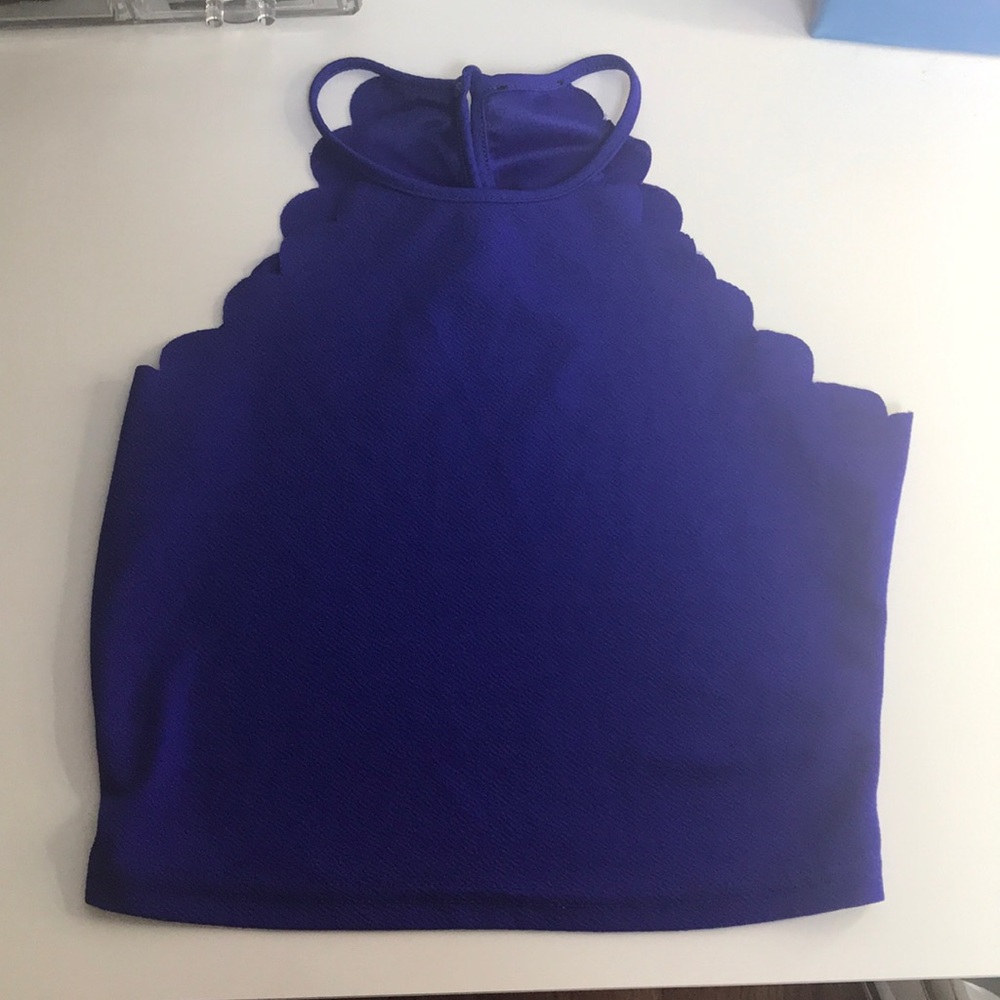 Dark blue cropped halter top
